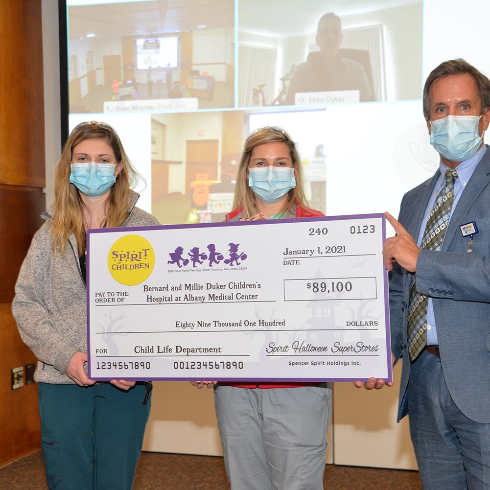 Spirit of Children presented a record 9,100 to our children’s hospital in support of the child life specialist program. Since 2009, Spirit of Children has generously donated more than 04,000 from the proceeds of its Spirit Halloween stores in support of the program.